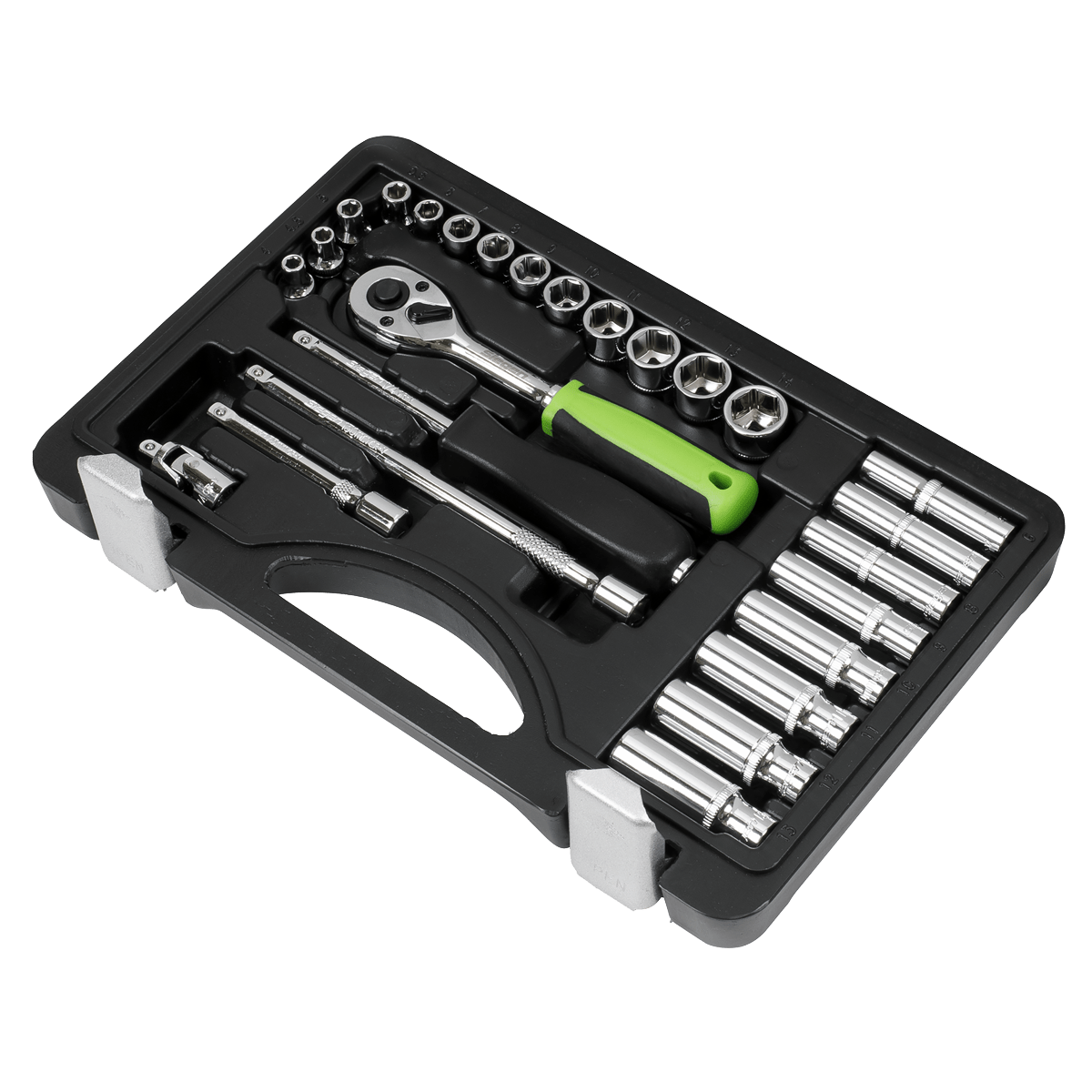 Siegen S01234 Socket Set 26pc 1/4"Sq Drive Metric Siegen