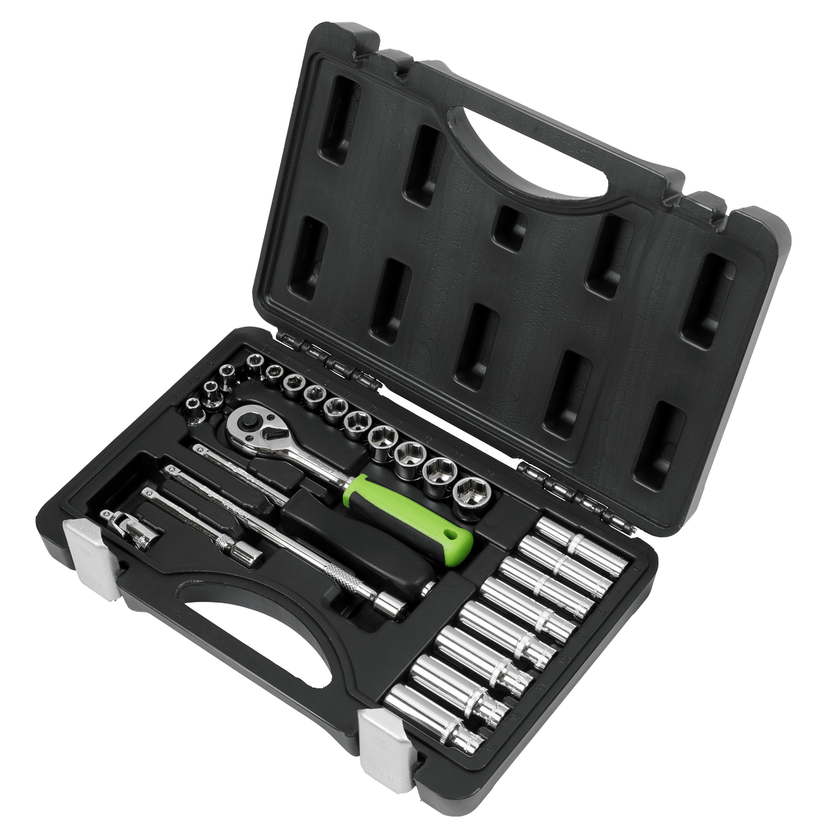 Siegen S01234 Socket Set 26pc 1/4"Sq Drive Metric Siegen