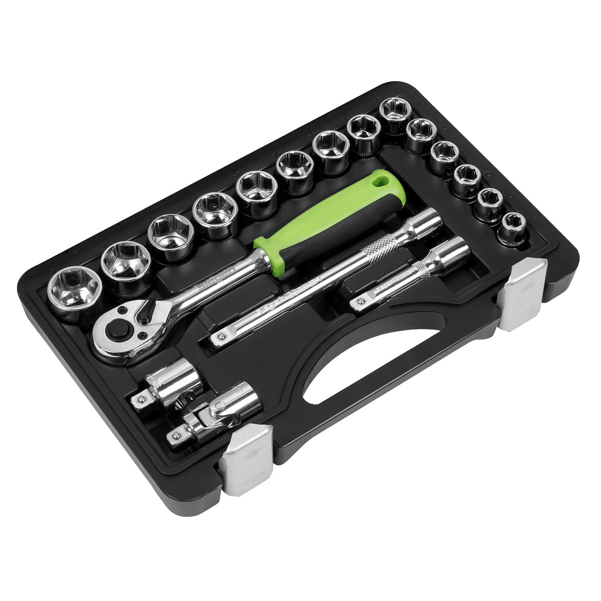 Siegen S01235 Socket Set 19pc 3/8"Sq Drive Metric Siegen