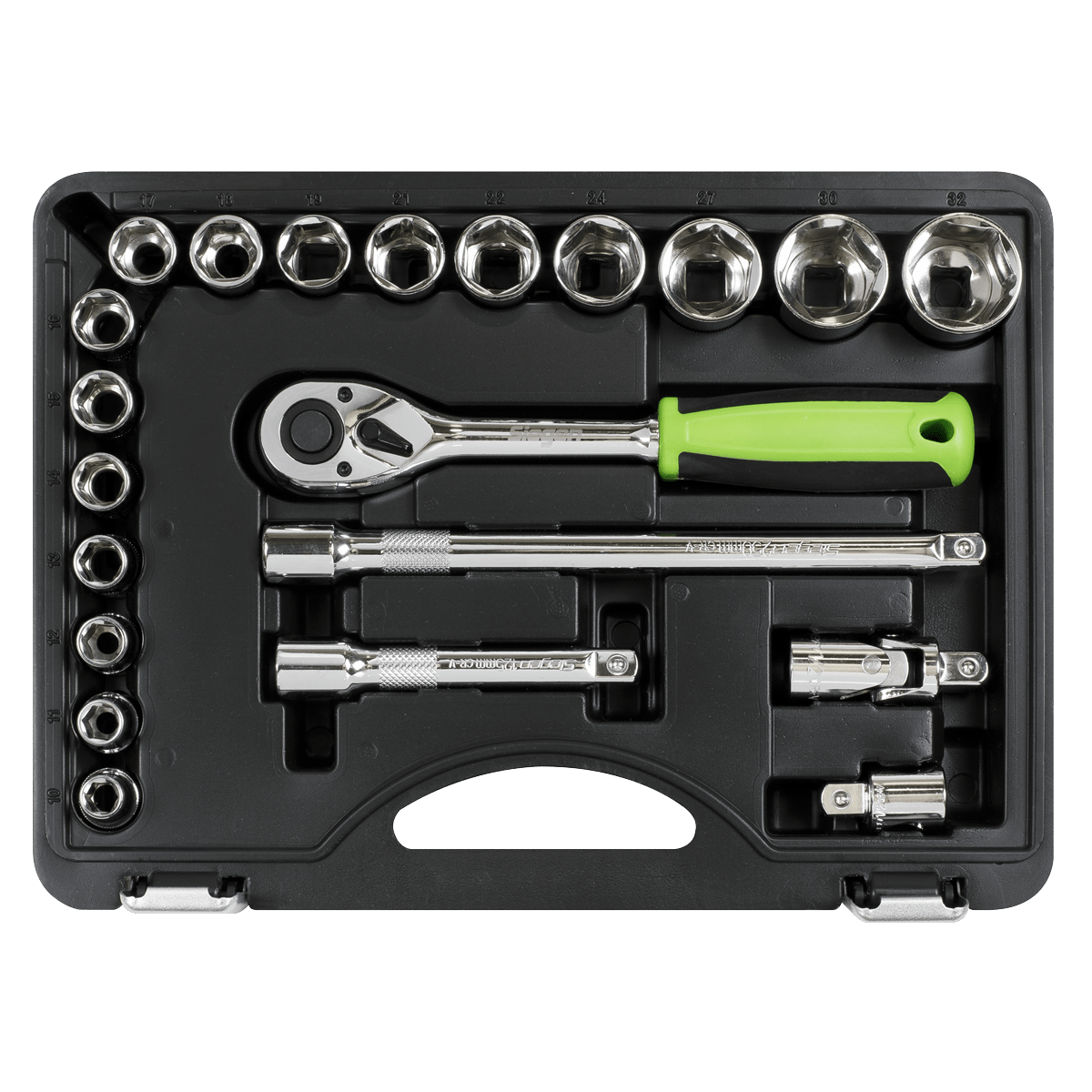 Siegen S01237 Socket Set 21pc 1/2"Sq Drive Metric Siegen