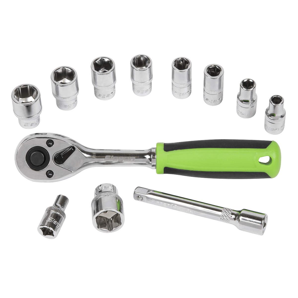 Siegen S01240 Socket Set 12pc 1/4"Sq Drive WallDrive® Metric Siegen