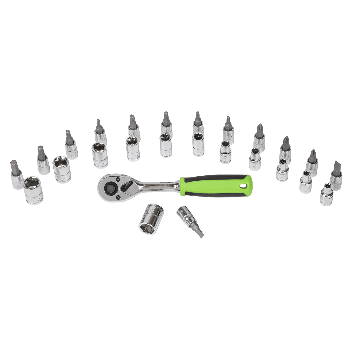 Siegen S01241 Socket & Socket Bit Set 27pc 1/4"Sq Drive WallDrive® Metric Siegen