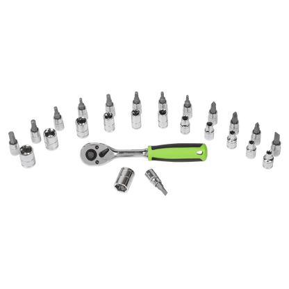 Siegen S01241 Socket & Socket Bit Set 27pc 1/4"Sq Drive WallDrive® Metric Siegen
