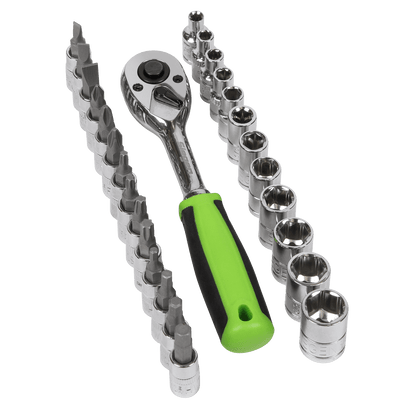 Siegen S01241 Socket & Socket Bit Set 27pc 1/4"Sq Drive WallDrive® Metric Siegen