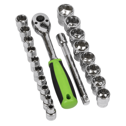 Siegen S01243 Socket Set 19pc 3/8"Sq Drive 6pt WallDrive® Metric Siegen