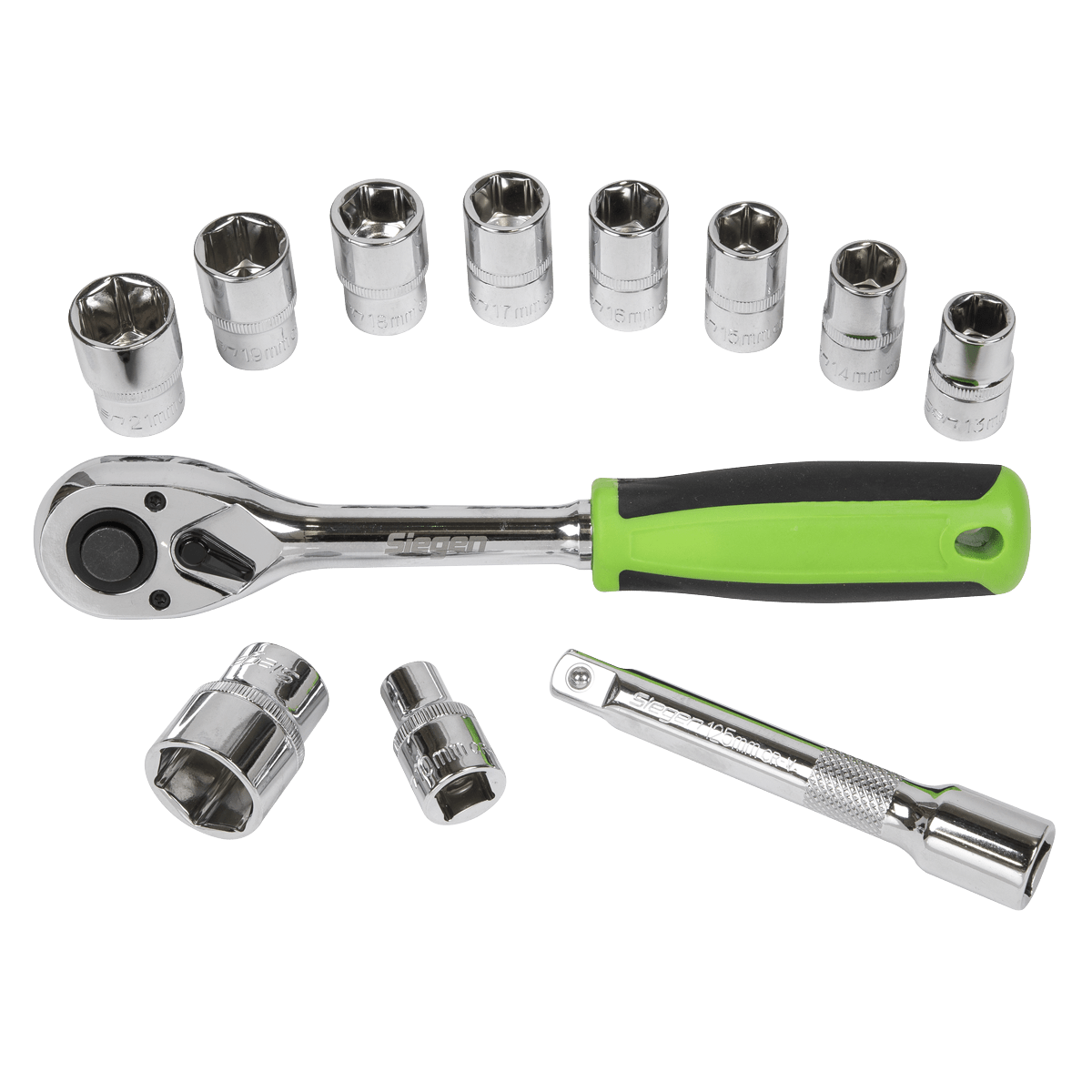 Siegen S01244 Socket Set 12pc 1/2"Sq Drive WallDrive® Metric Siegen