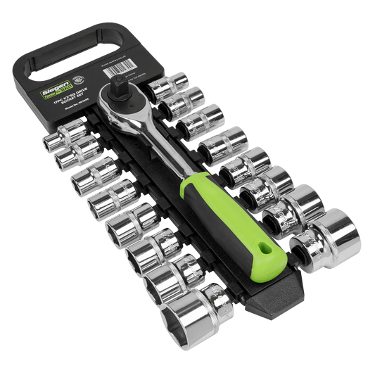 Siegen S01245 Socket Set 17pc 1/2"Sq Drive 6pt WallDrive® Metric Siegen