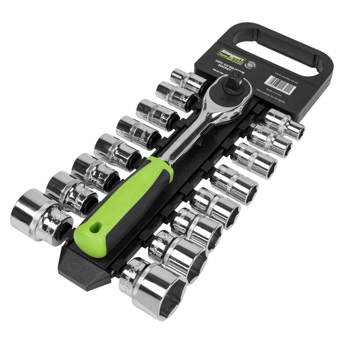 Siegen S01245 Socket Set 17pc 1/2"Sq Drive 6pt WallDrive® Metric Siegen
