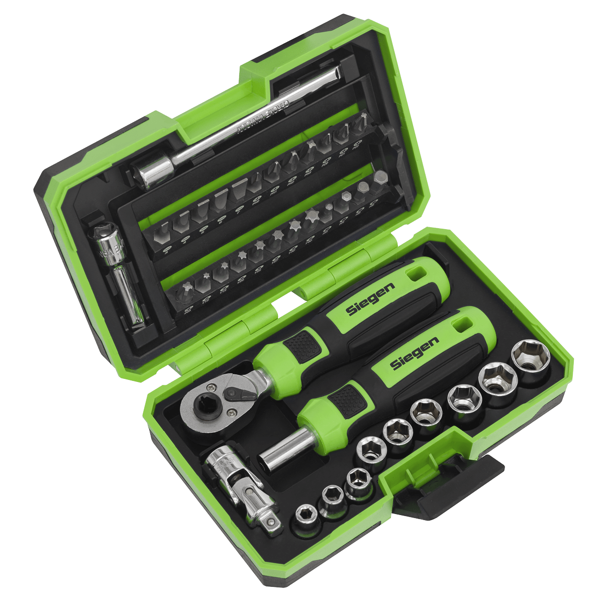 Siegen S01255 Socket & Bit Set 38pc 1/4"Sq Drive Siegen
