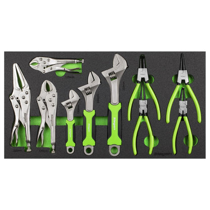 Siegen S01278 Tool Tray with Adjustable Wrench & Pliers Set 10pc Siegen