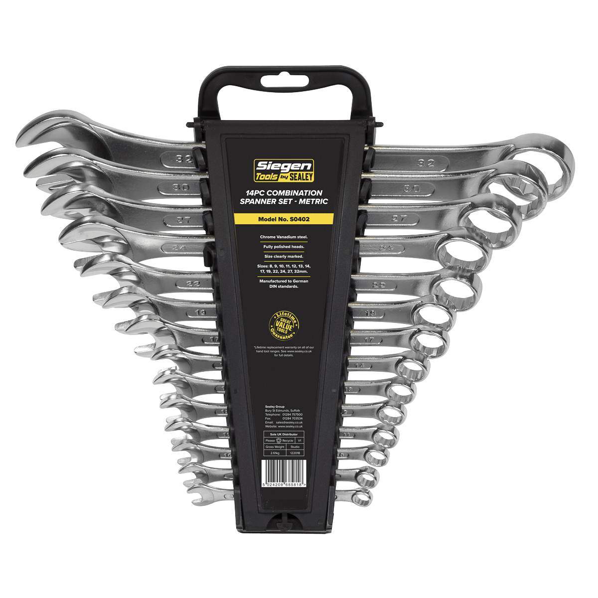 Siegen S0402 Combination Spanner Set 14pc Metric Siegen