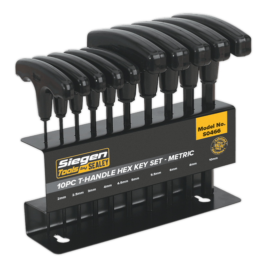 Siegen S0466 Hex Key Set 10pc T-Handle - Metric Siegen