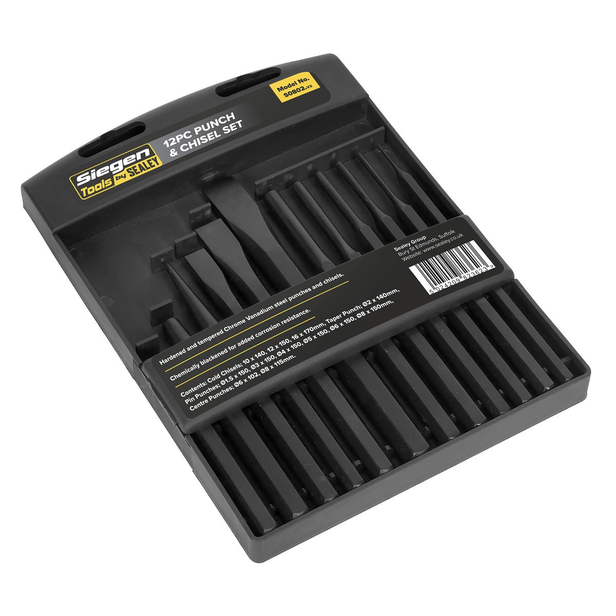 Siegen S0802 Punch & Chisel Set 12pc Siegen