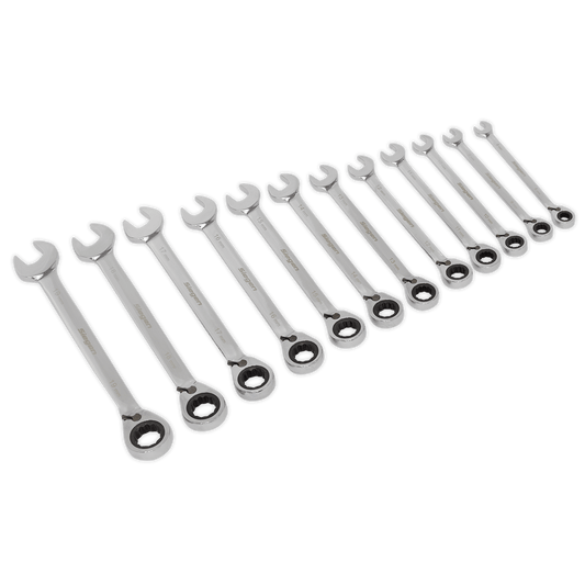 Siegen S0840 Reversible Ratchet Combination Spanner Set 12pc Metric Siegen