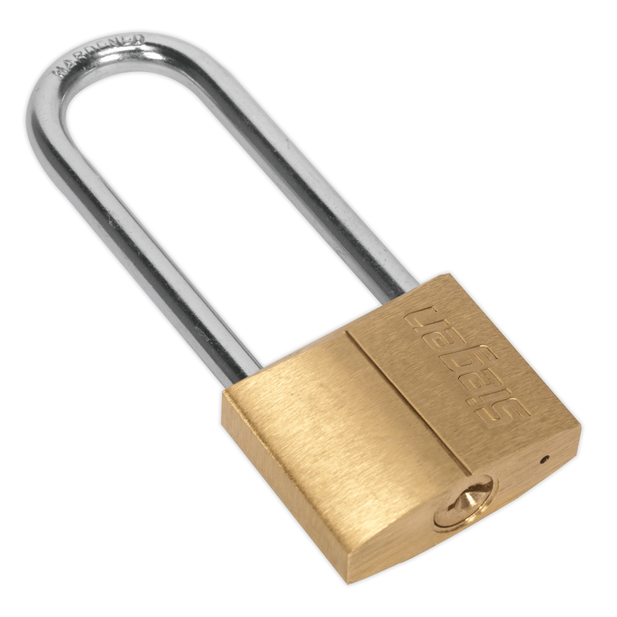 Siegen S0989 Brass Body Padlock with Brass Cylinder Long Shackle 40mm Siegen