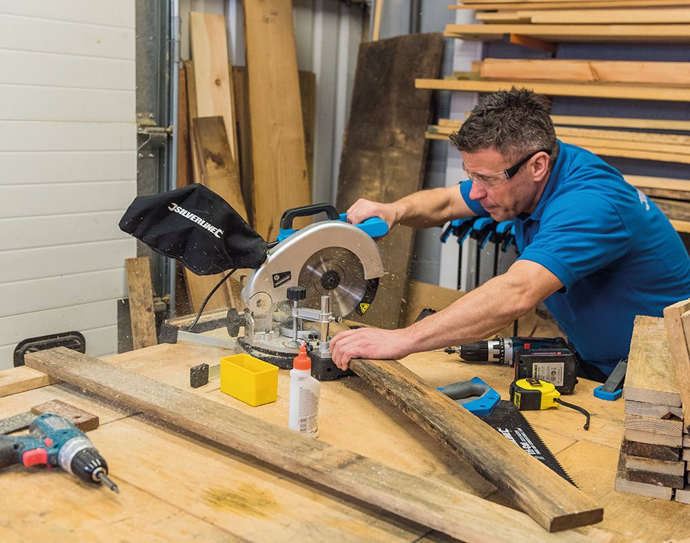 Silverline 1400W Compound Mitre Saw 210mm Chop Saw 230v - 262705 Silverline