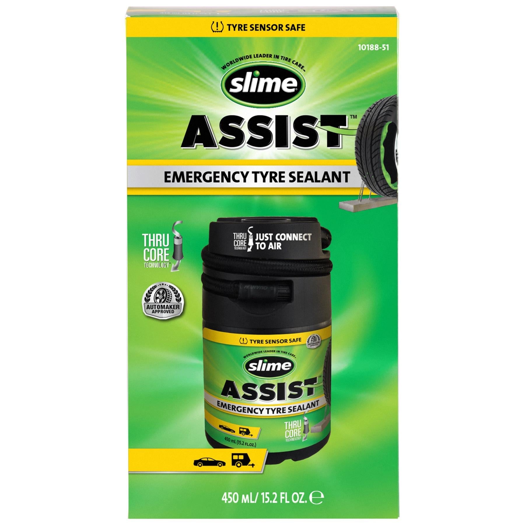 Slime Assist Emergency Flat Tyre Repair Sealant 450ml Slime