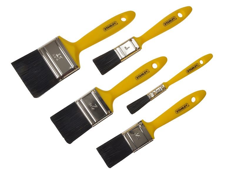 Stanley Hobby Paint Brush Set of 5 12 25 37 50 & 62mm STA029592 Stanley
