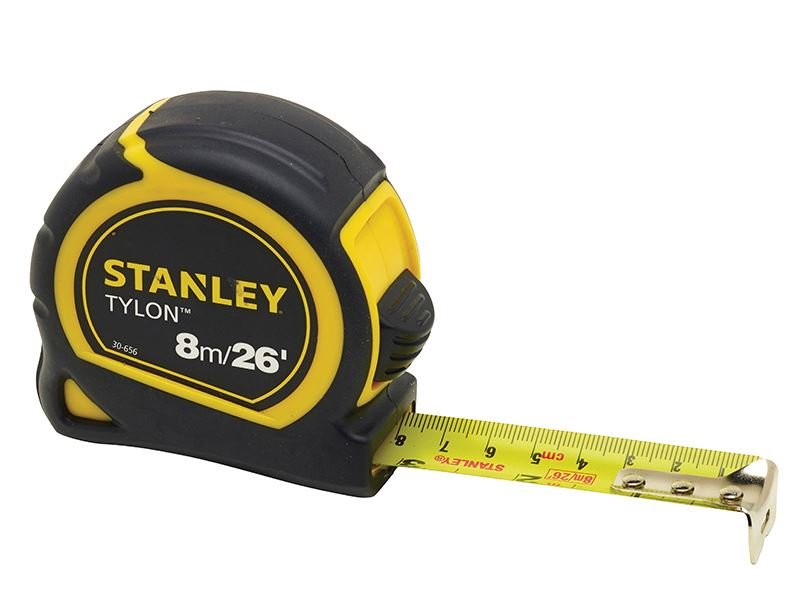 Stanley Tylon Pocket Tape 8m/26ft Width 25mm Carded STA030656N Stanley