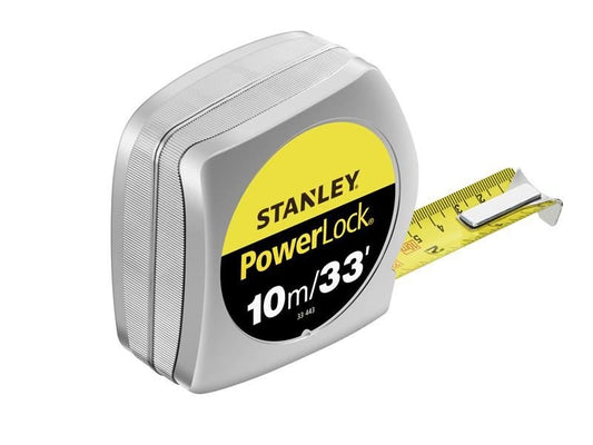 Stanley PowerLock Classic Pocket Tape 10m/33ft Width 25mm STA033443 Stanley