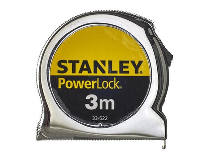 Stanley PowerLock Classic Pocket Tape 3m Width 19mm Metric only STA033522 Stanley