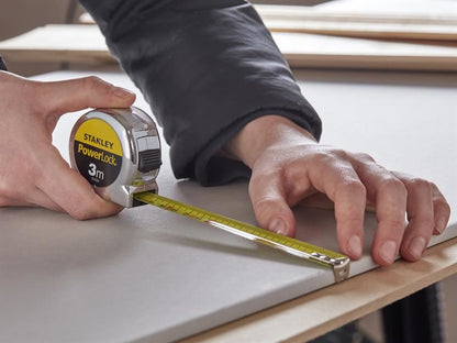 Stanley PowerLock Classic Pocket Tape 3m Width 19mm Metric only STA033522 Stanley