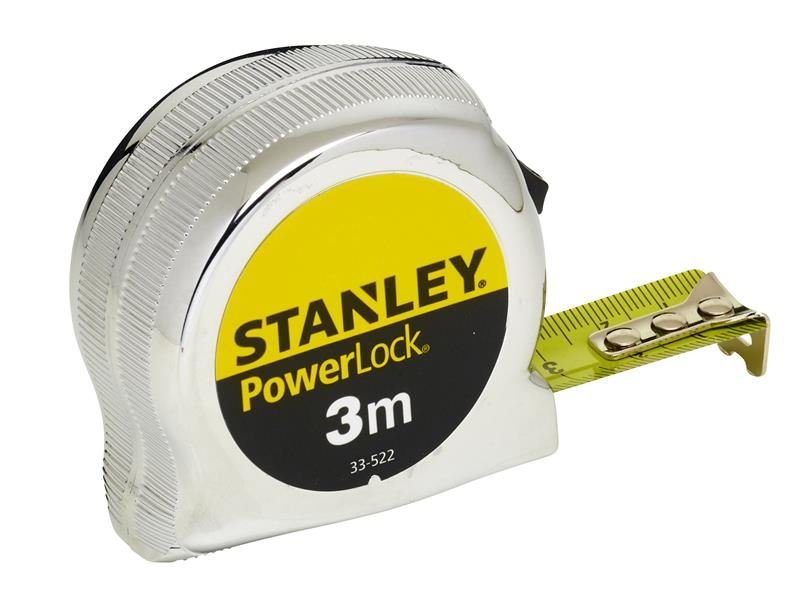 Stanley PowerLock Classic Pocket Tape 3m Width 19mm Metric only STA033522 Stanley