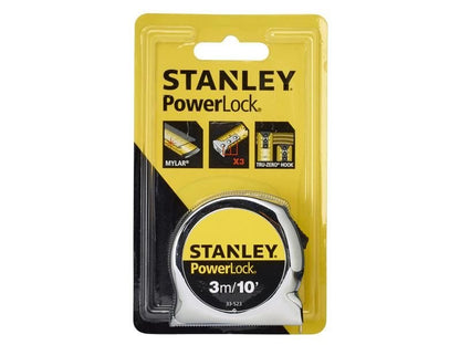 Stanley PowerLock Classic Pocket Tape 3m/10ft Width 19mm STA033523 Stanley