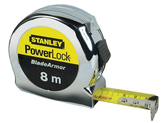 Stanley PowerLock BladeArmor Pocket Tape 8m Width 25mm Metric only STA033527 Stanley