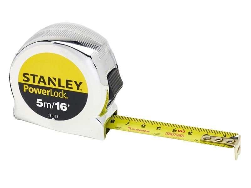 Stanley PowerLock Classic Pocket Tape 5m/16ft Width 19mm STA033553 Stanley