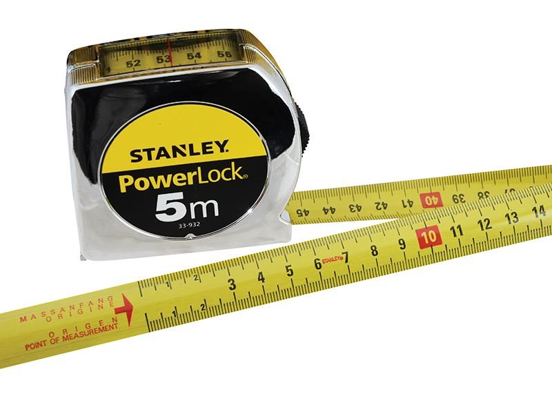 Stanley PowerLock Top Reader Tape 5m Width 19mm STA033932 Stanley