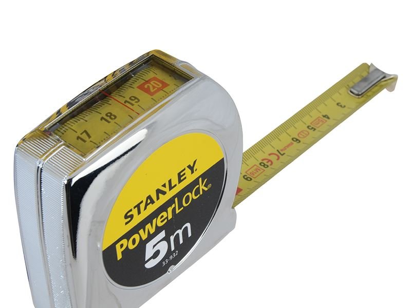 Stanley PowerLock Top Reader Tape 5m Width 19mm STA033932 Stanley