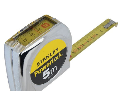 Stanley PowerLock Top Reader Tape 5m Width 19mm STA033932 Stanley