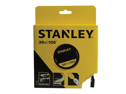 Stanley Closed Case Fibreglass Long Tape 30m/100ft Width 13mm STA034262 Stanley