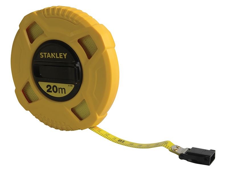 Stanley Closed Case Fibreglass Long Tape 20m Width 13mm STA034296 Stanley