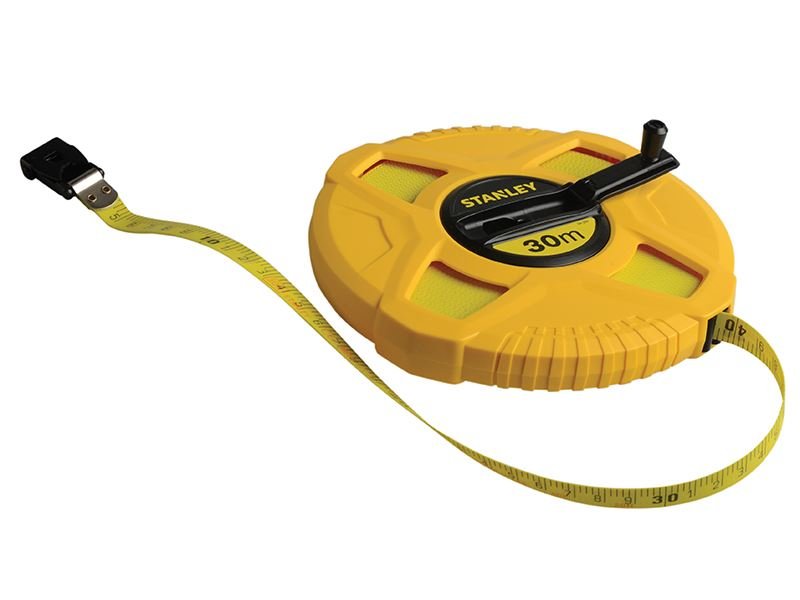 Stanley Closed Case Fibreglass Long Tape 30m Width 13mm STA034297 Stanley