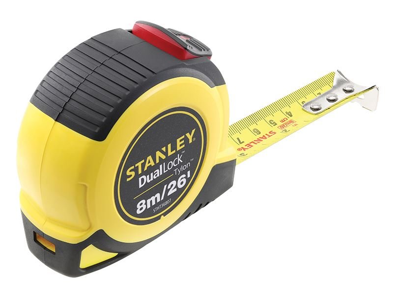 Stanley DualLock Tylon Pocket Tape 8m/26ft Width 25mm STA036807 Stanley