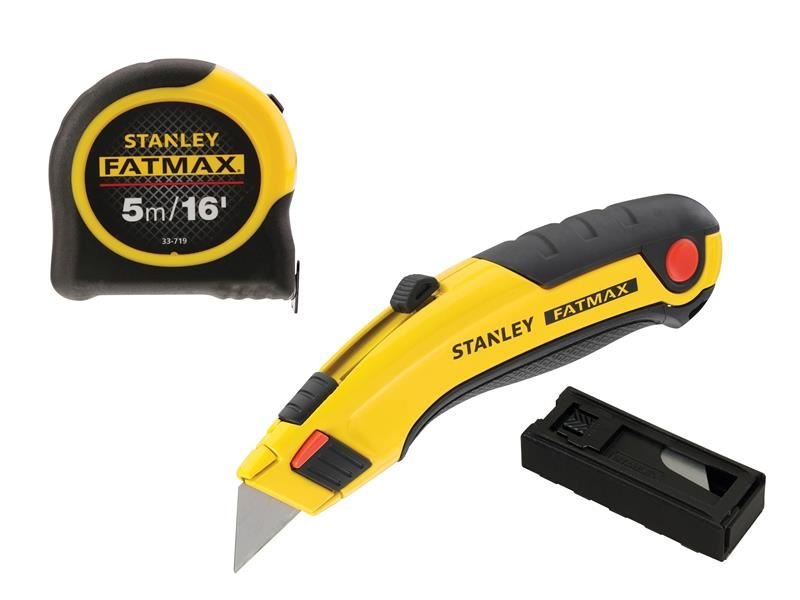 Stanley FatMax Triple Pack - Tape Retractable Knife and Blades STA043257TP Stanley