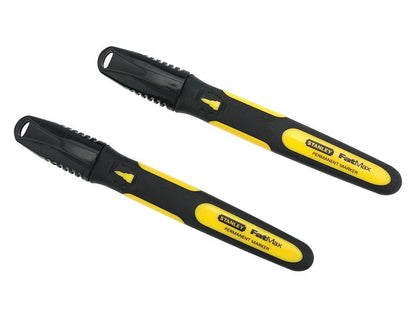 Stanley Fine Tip Marker Black Pack 2 STA047312 Stanley