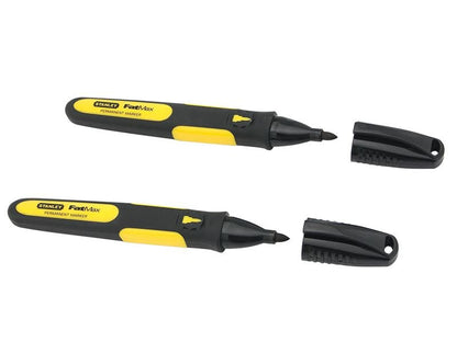 Stanley Fine Tip Marker Black Pack 2 STA047312 Stanley