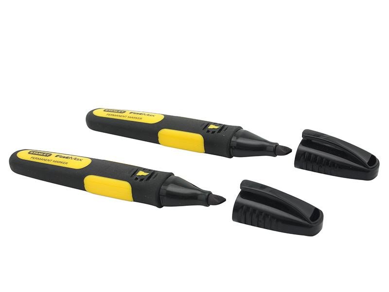 Stanley Chisel Tip Marker Black Pack 2 STA047314 Stanley