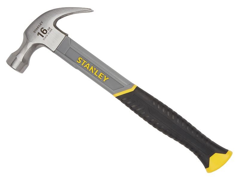 Stanley Curved Claw Hammer Fibreglass Shaft 450g 16oz STA051309 Stanley