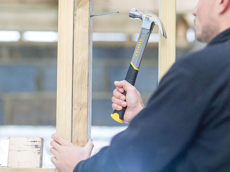 Stanley Curved Claw Hammer Fibreglass Shaft 450g 16oz STA051309 Stanley