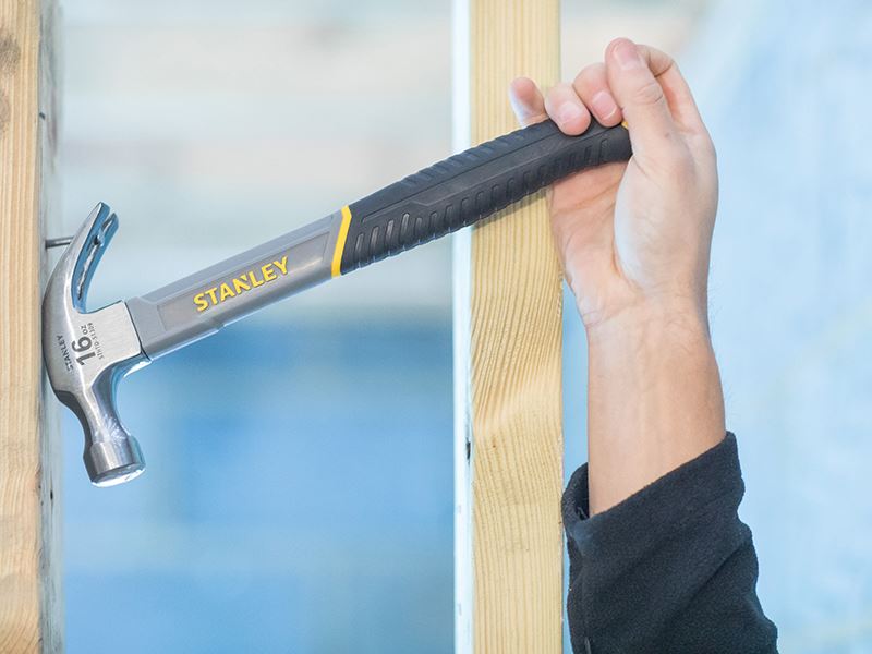 Stanley Curved Claw Hammer Fibreglass Shaft 450g 16oz STA051309 Stanley