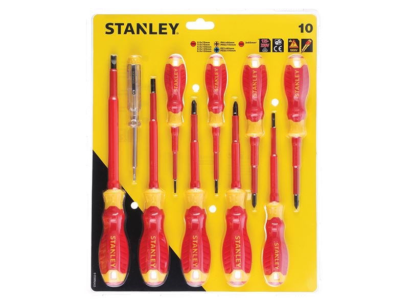Stanley FatMax VDE Insulated Screwdriver Set 10 Piece STA060032 Stanley