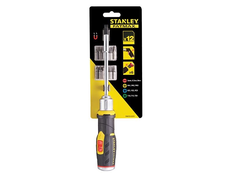 Stanley FatMax Pistol Grip Ratchet 12 Bits STA062691 Stanley