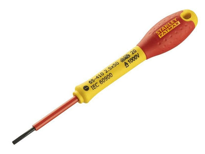 Stanley FatMax VDE Insulated Screwdriver Parallel Tip 2.5 x 50mm STA065410 Stanley