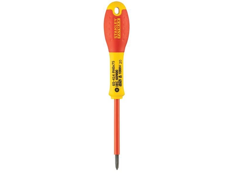 Stanley FatMax VDE Insulated Screwdriver Phillips Tip PH0 x 75mm STA065414 Stanley