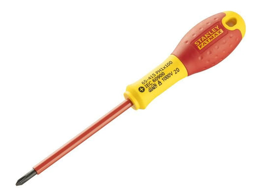 Stanley FatMax VDE Insulated Screwdriver Phillips Tip PH1 x 100mm STA065415 Stanley