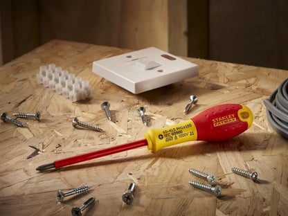 Stanley FatMax VDE Insulated Screwdriver Phillips Tip PH1 x 100mm STA065415 Stanley